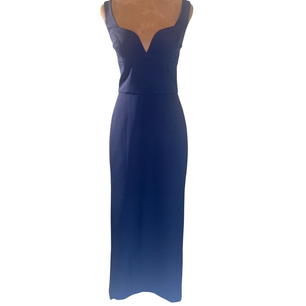 BCBGMAXAZRIA Maxi Dress Women 4 Navy Evening Gown Sweetheart Neckline NWT Formal